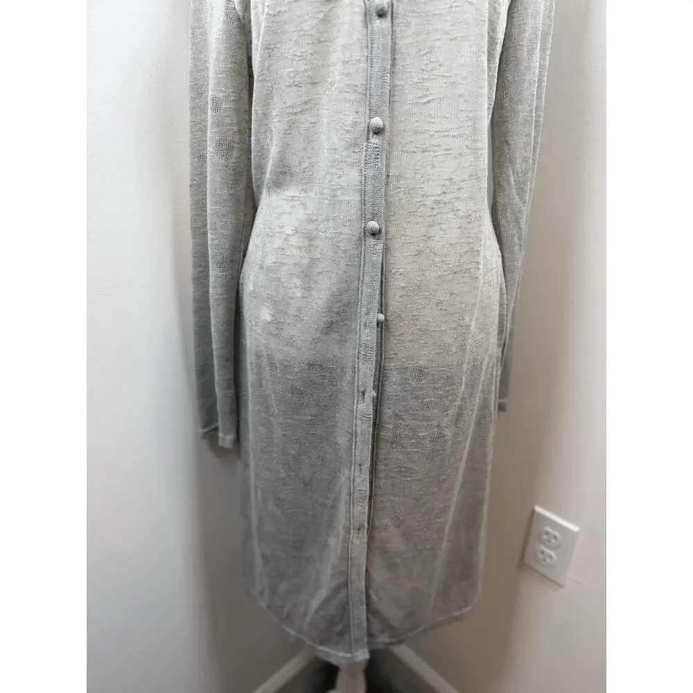 A’reve Mixed Media Long Line Cardigan Size Large Boho Lagenlook Cottagecore